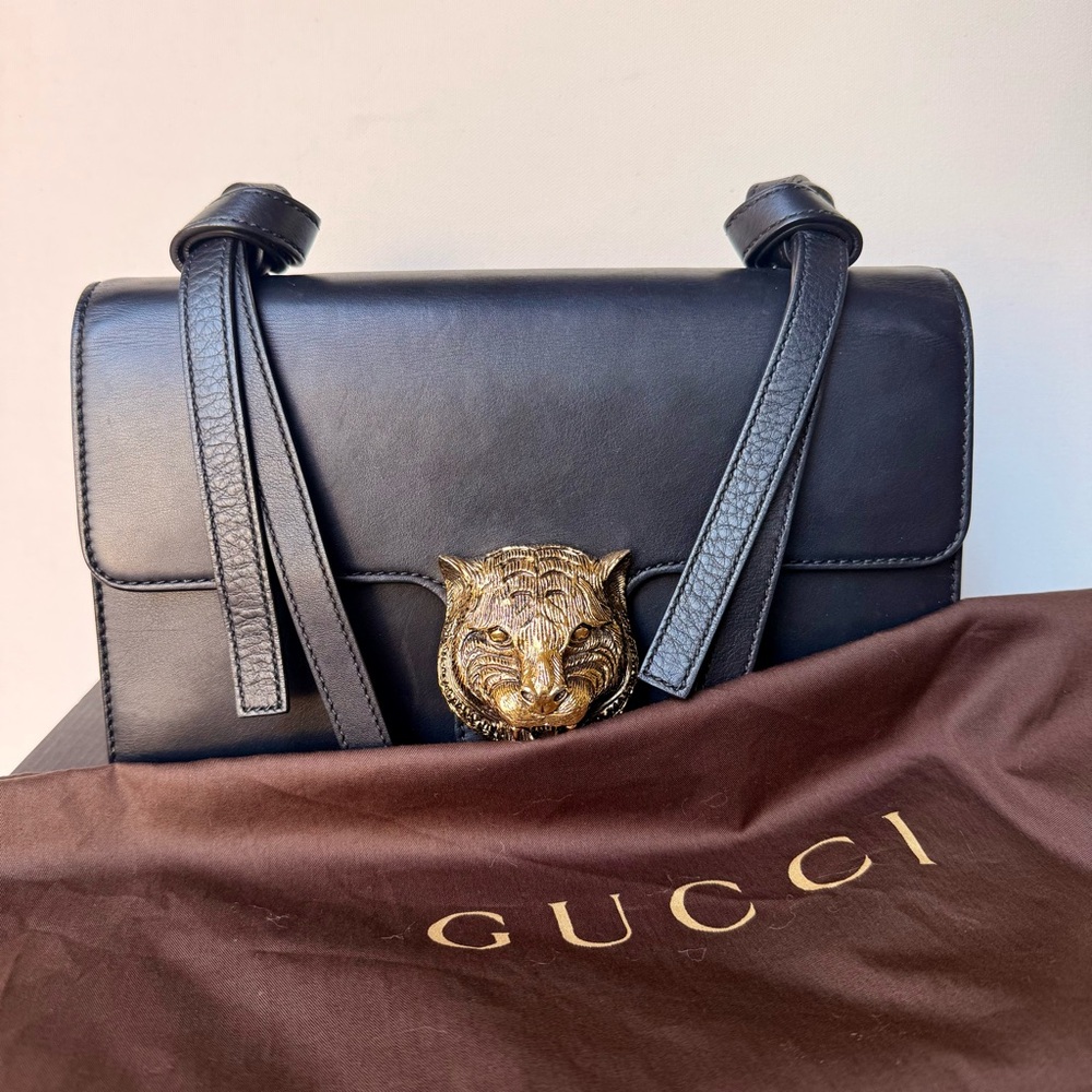 Gucci Rajah Tiger Head Black Leather Shoulder Bag Animalier
Dust Bag - Picture 12 of 12